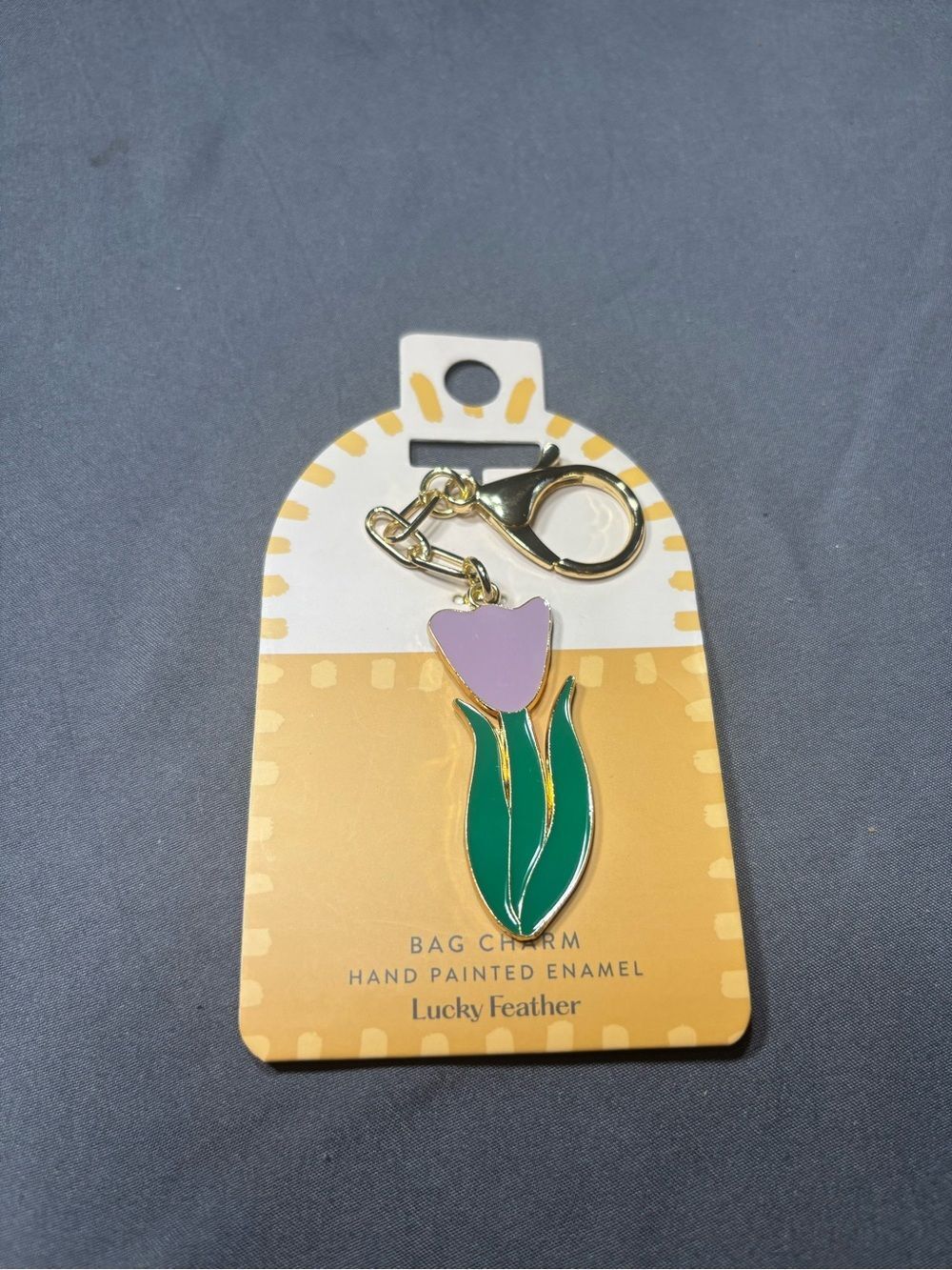 New Lavender Tulip Enamel Bag Charm